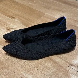 Rothy’s The Point II Honeycomb Mesh Ballet Flats Black sz 8 Runs Small